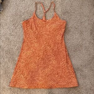 Outdoor Voices Orange Zebra Print Athletic Dress